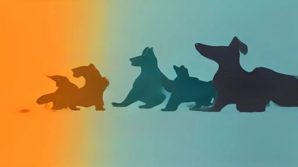 六種銷售性格犬種剪影並排